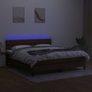vidaXL barna szövet rugós és LED-es ágy matraccal 160x200 cm