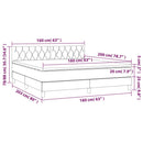 vidaXL krémszínű szövet rugós és LED-es ágy matraccal 160x200 cm