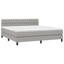 vidaXL világosszürke szövet rugós és LED-es ágy matraccal 160x200 cm