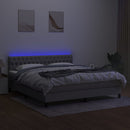 vidaXL világosszürke szövet rugós és LED-es ágy matraccal 160x200 cm