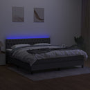vidaXL sötétszürke szövet rugós és LED-es ágy matraccal 180 x 200 cm