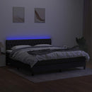 vidaXL fekete szövet rugós és LED-es ágy matraccal 180 x 200 cm