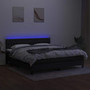 vidaXL fekete szövet rugós és LED-es ágy matraccal 180 x 200 cm