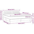 vidaXL fekete szövet rugós és LED-es ágy matraccal 180 x 200 cm