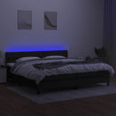 vidaXL fekete szövet rugós és LED-es ágy matraccal 200x200 cm