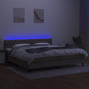 vidaXL tópszínű szövet rugós és LED-es ágy matraccal 200 x 200 cm