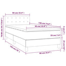 vidaXL barna szövet rugós és LED-es ágy matraccal 90x190 cm