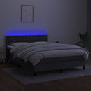 vidaXL sötétszürke szövet rugós és LED-es ágy matraccal 140x190 cm
