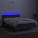 vidaXL sötétszürke szövet rugós és LED-es ágy matraccal 140x190 cm