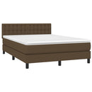 vidaXL barna szövet rugós és LED-es ágy matraccal 140x190 cm