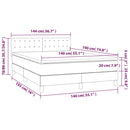 vidaXL tópszínű szövet rugós és LED-es ágy matraccal 140x190cm