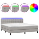 vidaXL világosszürke szövet rugós és LED-es ágy matraccal 160x200 cm