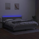 vidaXL világosszürke szövet rugós és LED-es ágy matraccal 160x200 cm