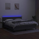 vidaXL sötétszürke szövet rugós és LED-es ágy matraccal 160x200 cm