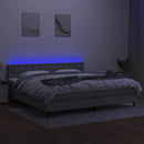 vidaXL világosszürke szövet rugós és LED-es ágy matraccal 200x200 cm