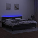 vidaXL fekete szövet rugós és LED-es ágy matraccal 200x200 cm