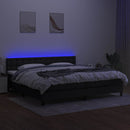 vidaXL fekete szövet rugós és LED-es ágy matraccal 200x200 cm