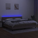 vidaXL tópszínű szövet rugós és LED-es ágy matraccal 200 x 200 cm
