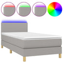 vidaXL világosszürke szövet rugós és LED-es ágy matraccal 90x200 cm