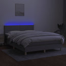 vidaXL világosszürke szövet rugós és LED-es ágy matraccal 140x200 cm