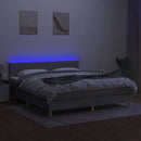 vidaXL világosszürke szövet rugós és LED-es ágy matraccal 160x200 cm