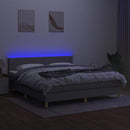 vidaXL világosszürke szövet rugós és LED-es ágy matraccal 160x200 cm