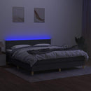 vidaXL sötétszürke szövet rugós és LED-es ágy matraccal 160x200 cm