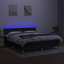 vidaXL fekete szövet rugós és LED-es ágy matraccal 160x200 cm
