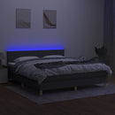 vidaXL sötétszürke szövet rugós és LED-es ágy matraccal 180 x 200 cm