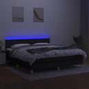 vidaXL fekete szövet rugós és LED-es ágy matraccal 180 x 200 cm