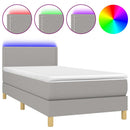 vidaXL világosszürke szövet rugós és LED-es ágy matraccal 80 x 200 cm
