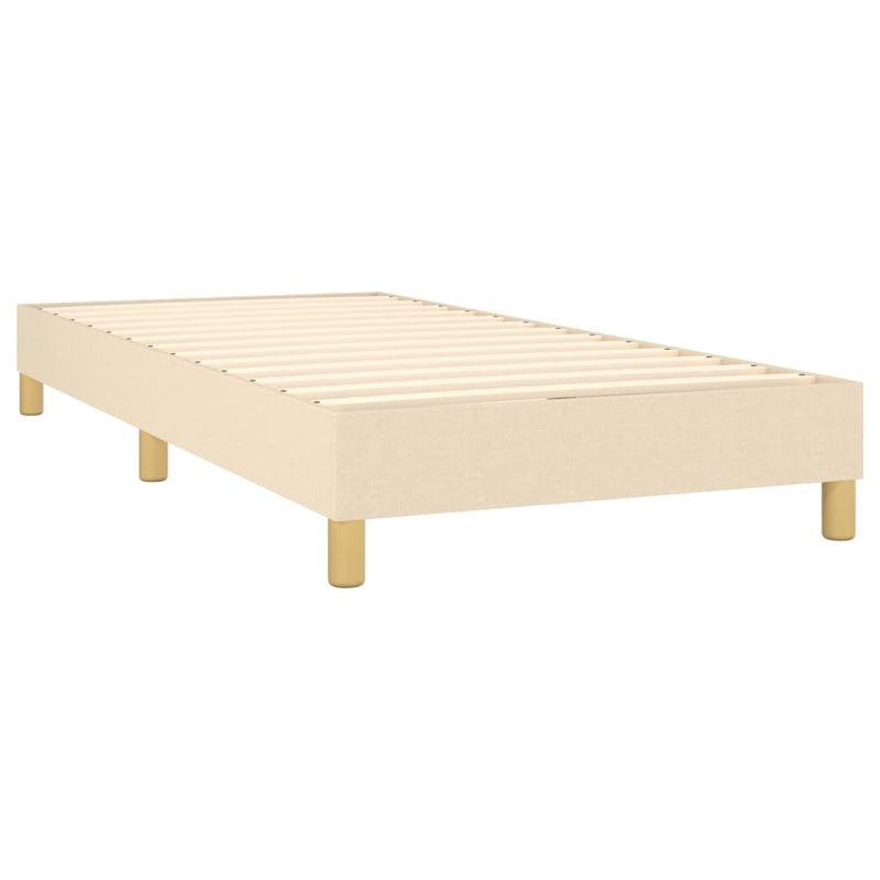 vidaXL krémszínű szövet rugós és LED-es ágy matraccal 90x190 cm