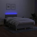 vidaXL világosszürke szövet rugós és LED-es ágy matraccal 120 x 200 cm