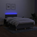 vidaXL sötétszürke szövet rugós és LED-es ágy matraccal 120 x 200 cm