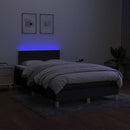 vidaXL fekete szövet rugós és LED-es ágy matraccal 120 x 200 cm