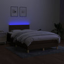 vidaXL barna szövet rugós és LED-es ágy matraccal 120 x 200 cm