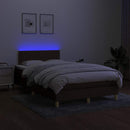 vidaXL barna szövet rugós és LED-es ágy matraccal 120 x 200 cm