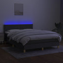 vidaXL sötétszürke szövet rugós és LED-es ágy matraccal 140x200 cm