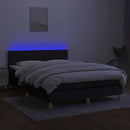 vidaXL fekete szövet rugós és LED-es ágy matraccal 140x200 cm