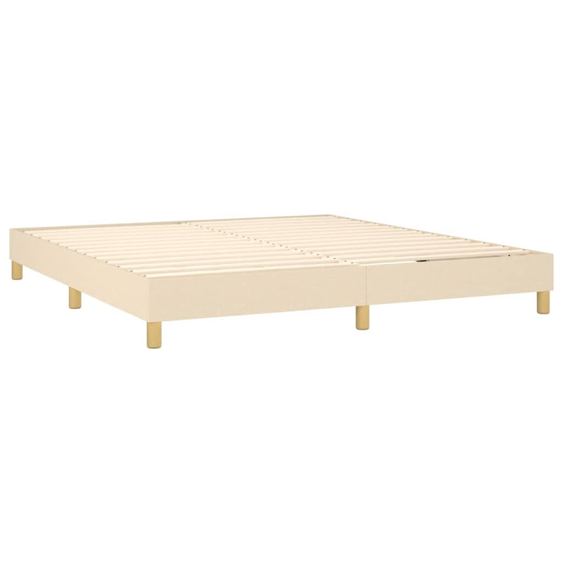 vidaXL krémszínű szövet rugós és LED-es ágy matraccal 160x200 cm