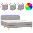 vidaXL világosszürke szövet rugós és LED-es ágy matraccal 160x200 cm