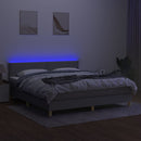 vidaXL világosszürke szövet rugós és LED-es ágy matraccal 160x200 cm
