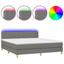 vidaXL sötétszürke szövet rugós és LED-es ágy matraccal 180 x 200 cm