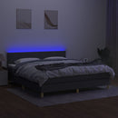 vidaXL sötétszürke szövet rugós és LED-es ágy matraccal 180 x 200 cm