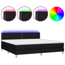 vidaXL fekete szövet rugós és LED-es ágy matraccal 200x200 cm