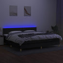 vidaXL fekete szövet rugós és LED-es ágy matraccal 200x200 cm