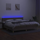 vidaXL tópszínű szövet rugós és LED-es ágy matraccal 200 x 200 cm