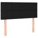 vidaXL fekete szövet rugós és LED-es ágy matraccal 100x200 cm