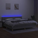 vidaXL világosszürke szövet rugós és LED-es ágy matraccal 200x200 cm