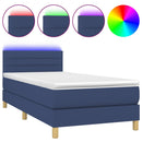 vidaXL kék szövet rugós és LED-es ágy matraccal 80 x 200 cm
